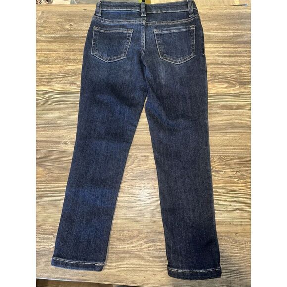 Girls' Mid-Rise Ultimate Stretch Skinny Jeans - Cat & Jack Dark Blue. Size 6. Q - Picture 5 of 5